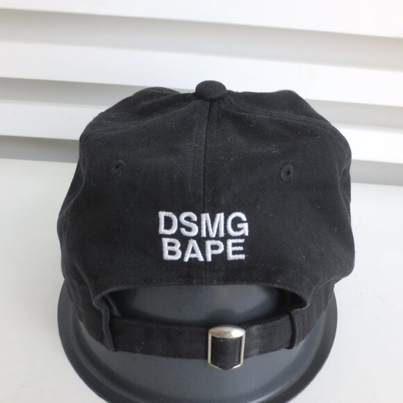 A BATHING APE BAPE MEN'S BASEBALL CAP ADJUSTABLE BLACK O/S - Picture 3 of 8
